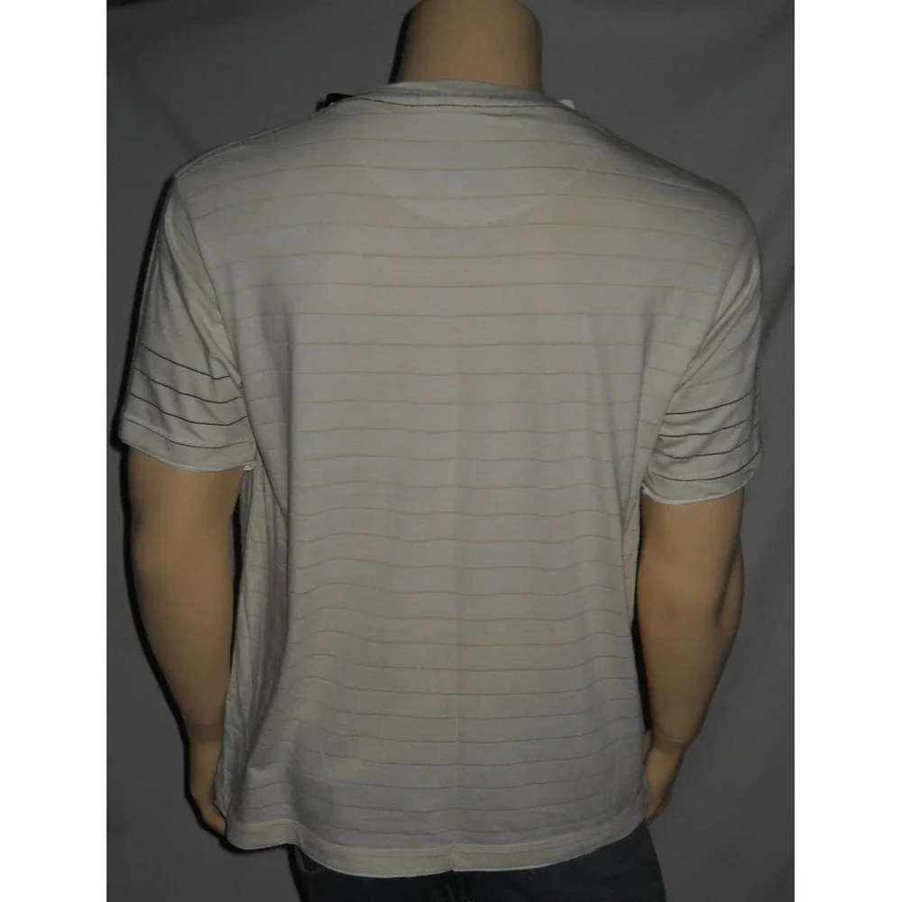 POINT ZERO T Shirt NOS Large Skater Skateboarding Cream Beige V Neck Cotton - Picture 2 of 3